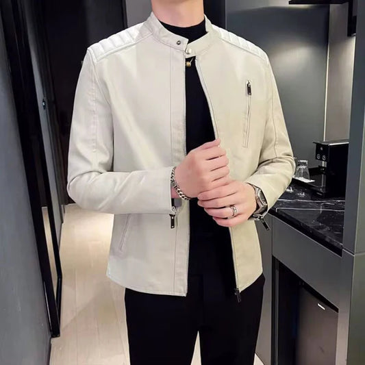 Chaqueta cuero clásica hombre T33